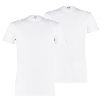 Lot de 2 T-shirts Puma coton droite avec manches courtes et col rond blanc