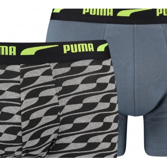 Lot de 2 boxers Puma en coton gris et bleu