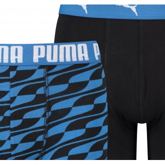 Lot de 2 boxers Junior Garçon Puma coton bleu et noir