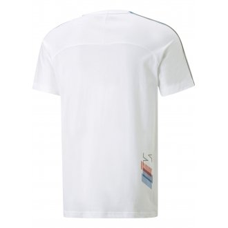 T-shirt Puma collab BMW en coton blanc à manches courtes et col rond