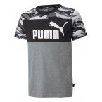 T-shirt col rond Junior Garçon Puma en coton gris anthracite