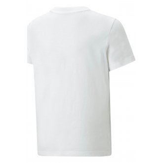 T-shirt Junior Garçon Puma 100% coton droite avec manches courtes et col rond blanc