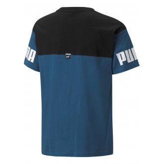 Tee-shirt col rond Junior Garçon Puma en coton bleu