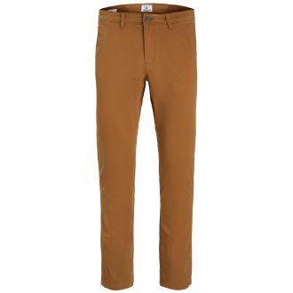 Pantalon coupe slim fit Premium Marco en coton camel