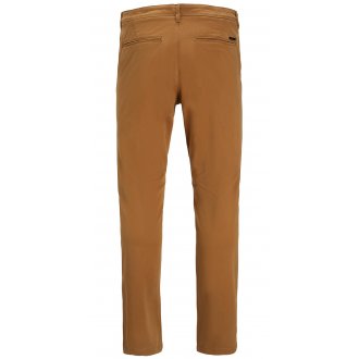Pantalon coupe slim fit Premium Marco en coton camel