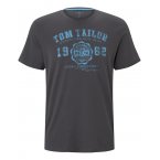 T-shirt Tom Tailor en coton anthracite regular fit avec manches courtes et col rond 
