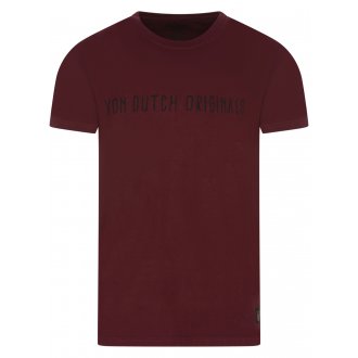 T-shirt à col rond Von Dutch en coton rouge avec branding noir