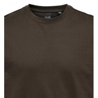 T-shirt Only&Sons coton loose à manches courtes et col rond marron