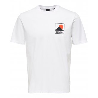 T-shirt Only&Sons coton manches courtes et col rond blanc