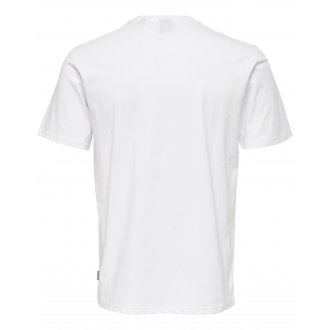 T-shirt Only&Sons coton manches courtes et col rond blanc