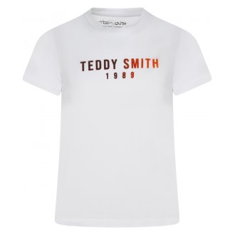 T-shirt Junior Garçon Teddy Smith en coton avec manches courtes et col rond blanc