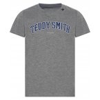 T-shirt Junior Garçon Teddy Smith FELI en coton mélangé gris chiné avec logo imprimé
