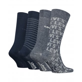 Lot de 4 paires de chaussettes hautes Levi's® en coton gris