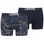 Lot de 2 Boxers fermés Levi's® en coton bleu marine et camouflage
