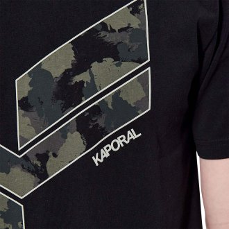 T-shirt Kaporal coton biologique noir coupe droite avec manches courtes et col rond