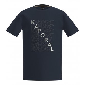 T-shirt Junior Garçon Kaporal bleu marine coupe droite avec manches courtes et col rond