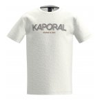 T-shirt Junior Kaporal blanc coupe droite avec manches courtes et col rond 