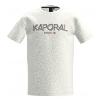 T-shirt Junior Kaporal blanc coupe droite avec manches courtes et col rond 