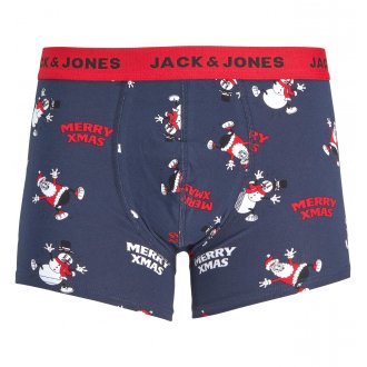 Coffret boxer et chaussettes Jack & Jones en coton bleu marine avec imprimés de Noël