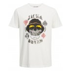 T-shirt à col rond Jack & Jones en coton blanc 