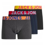Lot de 3 boxers Junior Garçon Jack & Jones en coton noir, gris et bleu marine