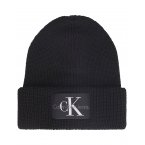 Ensemble bonnet et écharpe Calvin Klein en maille épaisse et côtelée en partie en laine noire