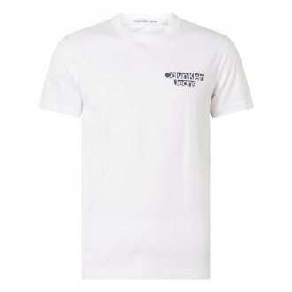T-shirt à col rond Calvin Klein en coton mélangé blanc