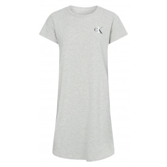 Pyjama FEMME Calvin Klein coton droite avec manches courtes et col rond gris