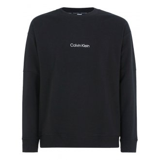 Sweat Calvin Klein noir coupe droite avec manches longues et col rond