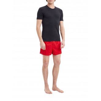 Pyjama court Calvin Klein en coton fermée avec manches courtes et col rond noir
