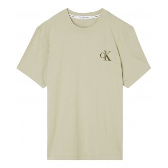 Tee-shirt coupe droite et col rond Calvin Klein en coton écru