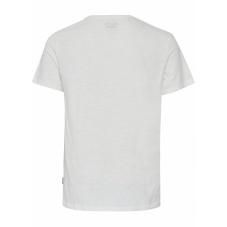 T-shirt Blend en maille chinée de coton blanc à manches courtes et col rond