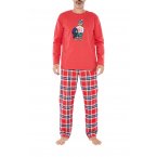 Pyjama Long Arthur en coton rouge à motifs Vichy vichy regular fit avec manches longues et col rond 