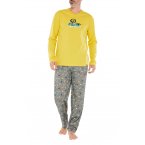 Pyjama Long Arthur coton régular avec manches longues et col v jaune