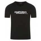 T-shirt Emporio Armani en coton avec manches courtes et col V noir