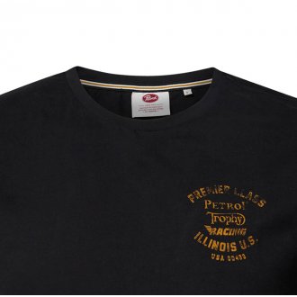 T-shirt col rond Petrol Industries en coton mélangé noir floqué