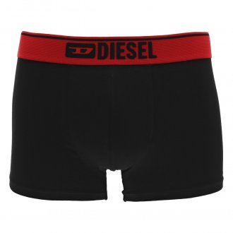 Lot de 3 boxers Diesel en coton noir à ceintures orange, rouge et bleue