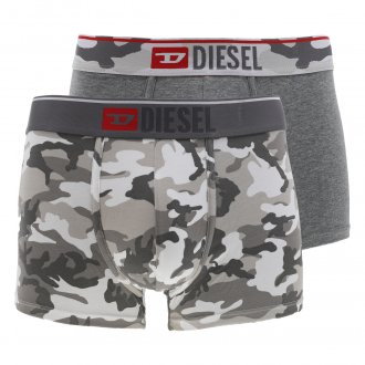 Lot de 2 boxers fermés Diesel en coton gris chiné et à motif camouflage