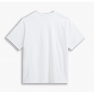 Tee shirt grande taille en coton uni coupe droite col rond blanc