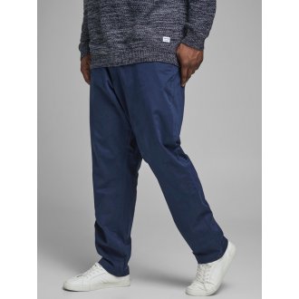 Pantalon JACK & JONES +  en coton bleu marine à coupe droite MARCO BOWIE