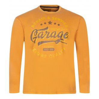 T-Shirt manches longues Redfield en coton avec un col rond moutarde