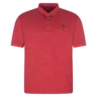 Polo avec manches courtes et col boutonné Monte Carlo coton rouge chiné