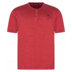 T-shirt avec manches courtes et col tunisien Monte Carlo coton rouge chiné