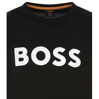 T-shirt avec manches courtes et col rond Boss coton noir