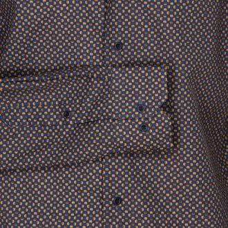 Chemise ajustée col anglais Bande Originale en coton bleu marine
