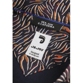 Chemise J&JOY en coton multicolore ajusté à manches longues et col américain
