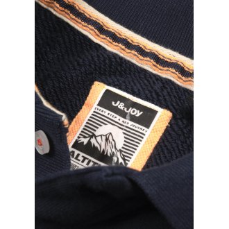 Polo J&JOY en maille de coton bleu marine coupe droite à manches longues 