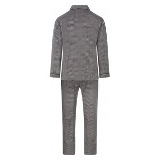 Pyjama long Guasch coton avec manches longues et col V croisé anthracite