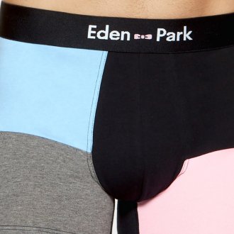Boxer Eden Park classique à taille moyenne en coton bleu marine à coupe courte et coloblocks