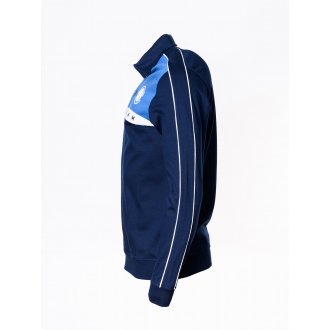 Polo Delahaye avec manches longues en coton bleu marine